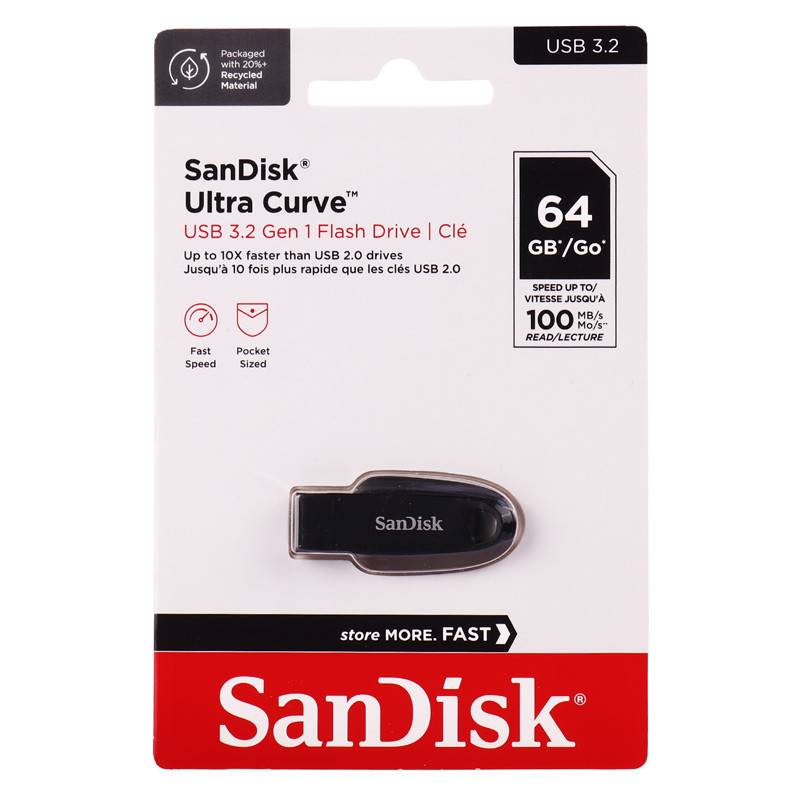 فلش ۶۴ گیگ سن دیسک Sandisk Ultra Curve USB3.2