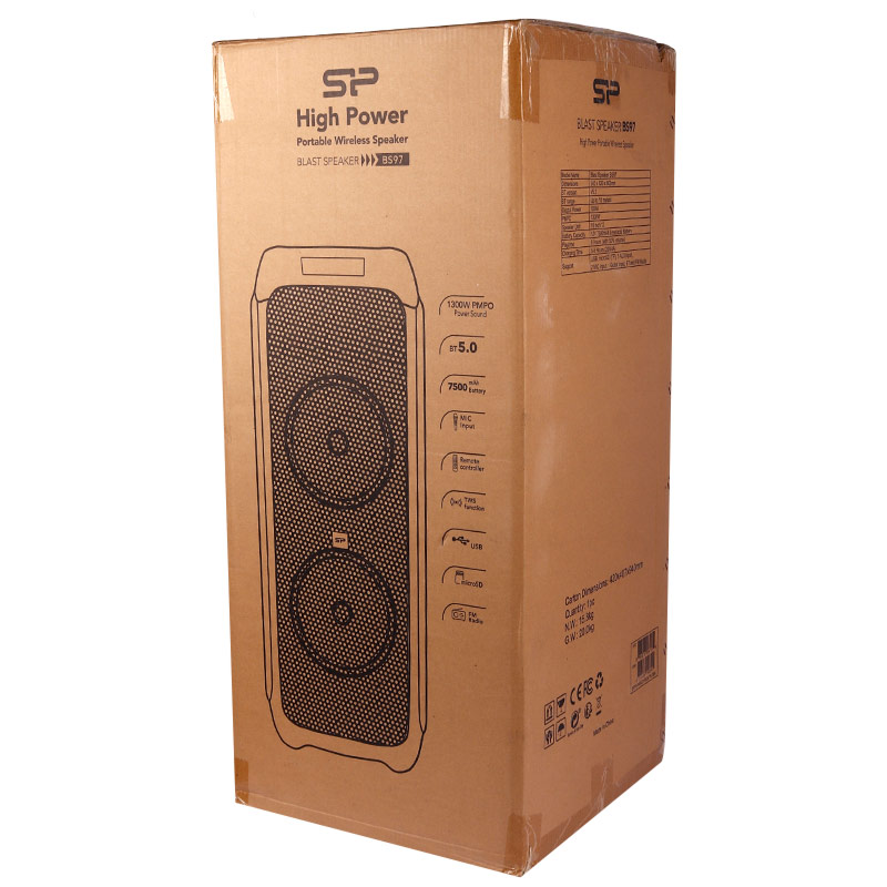 اسپیکر چمدانی بلوتوثی رم و فلش خور Silicon Power BS97 + میکروفون و ریموت کنترل