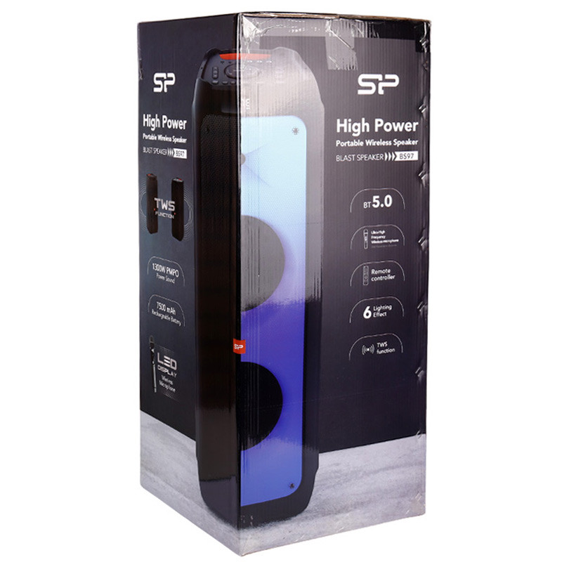 اسپیکر چمدانی بلوتوثی رم و فلش خور Silicon Power BS97 + میکروفون و ریموت کنترل