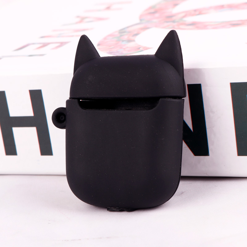 محافظ  AirPods 1 / 2 سیلیکونی عروسکی کیتی مشکی