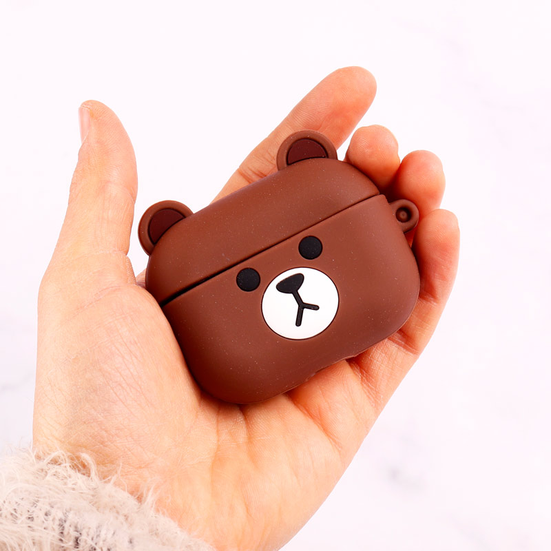 محافظ  AirPods Pro سیلیکونی عروسکی خرس قهوه ای