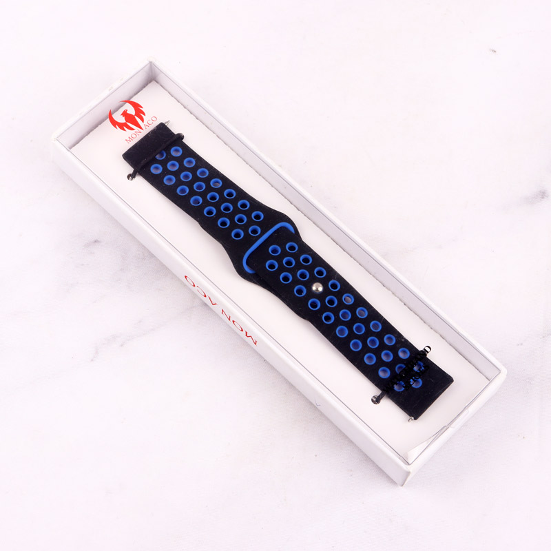بند ساعت هوشمند طرح نایک 22mm مشکی آبی