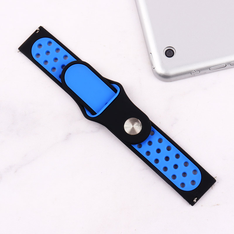 بند ساعت هوشمند طرح نایک 22mm مشکی آبی