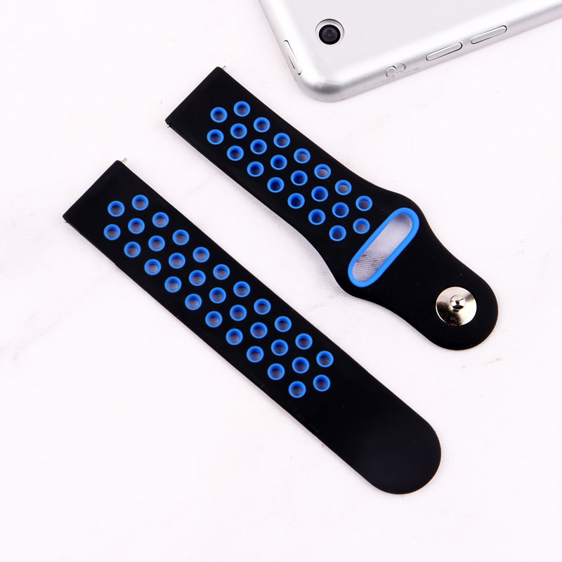 بند ساعت هوشمند طرح نایک 22mm مشکی آبی