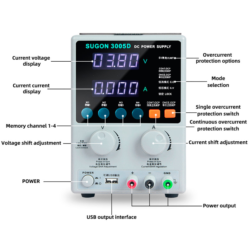 منبع تغذیه دیجیتال Sugon 3005D 30V 5A