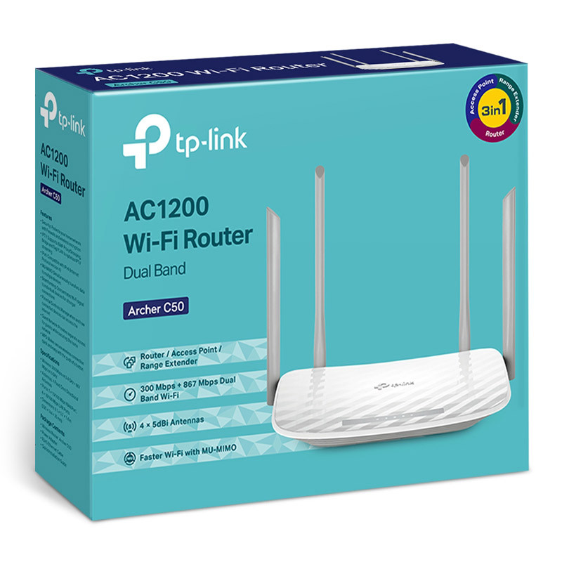 روتر 4 آنتن TP-Link AC1200 Archer C50 300Mbps