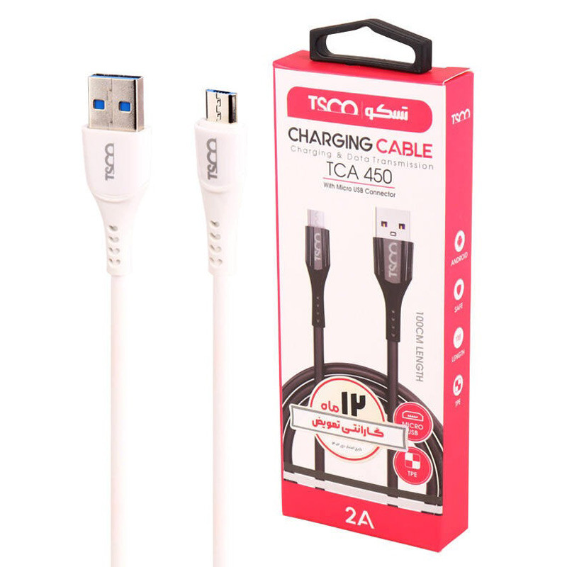 کابل میکرو یو اس بی TSCO TCA450 2A 1m