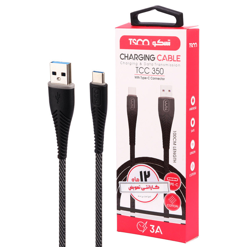 کابل تایپ سی TSCO TCC350 3A 1m