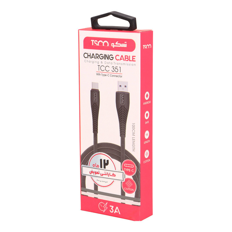 کابل تایپ سی TSCO TCC351 3A 1m
