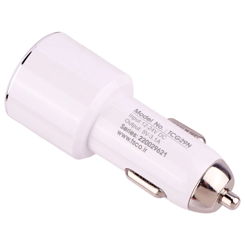 شارژر فندکی فست شارژ TSCO TCG 29N 3.1A 15.5W + کابل تایپ سی