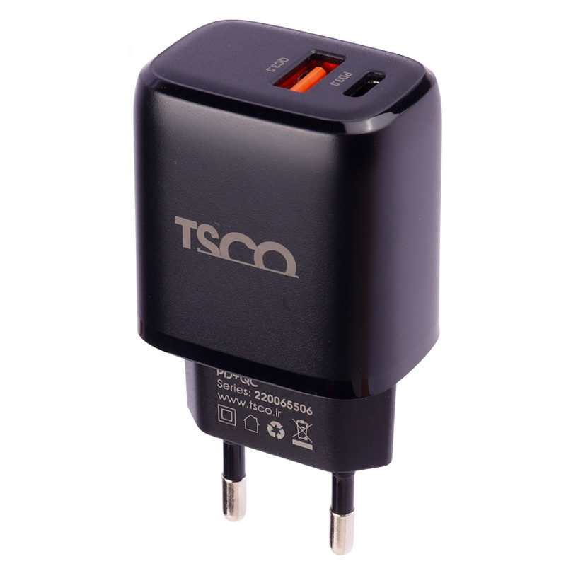 شارژر دیواری 20 وات تسکو TTC 65 QC3.0 PD 3A + کابل تایپ سی