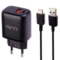 شارژر دیواری 20 وات تسکو TTC 65 QC3.0 PD 3A + کابل تایپ سی