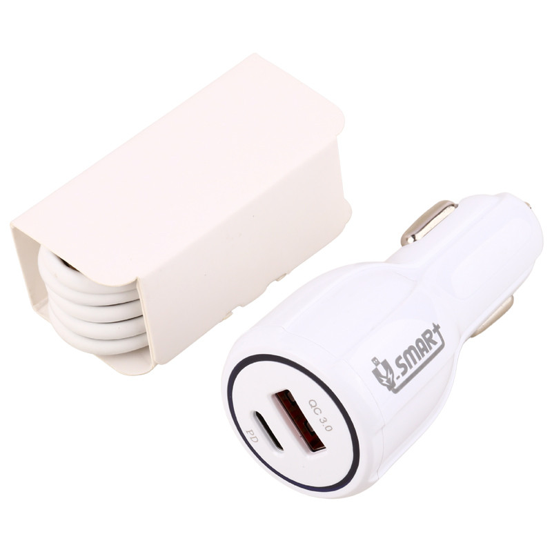 شارژر فندکی فست شارژ V-Smart VS-17 3A QC3.0 PD 30W + کابل تایپ سی