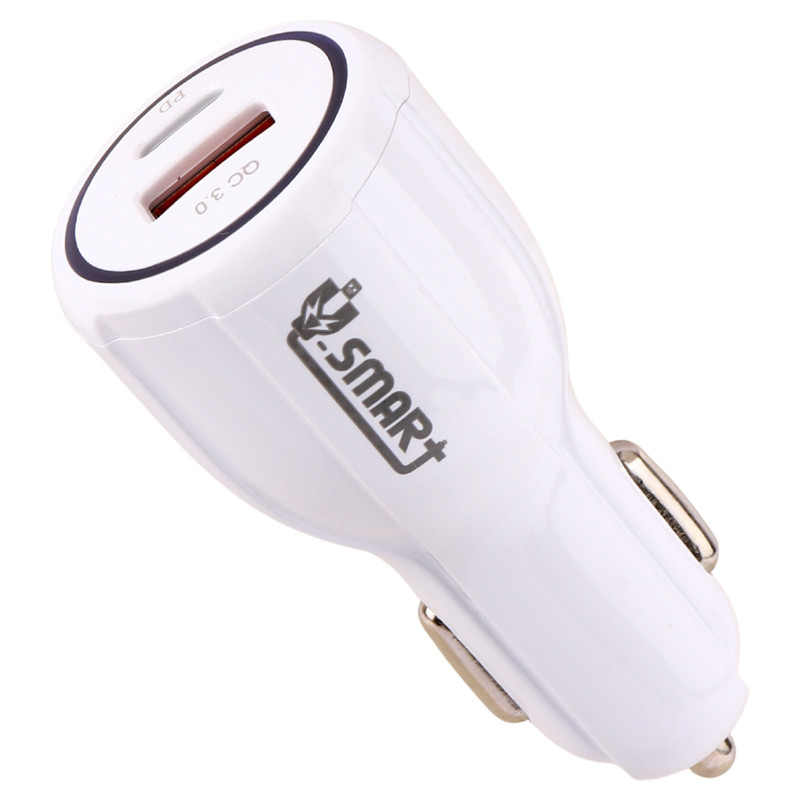 شارژر فندکی فست شارژ V-Smart VS-17 3A QC3.0 PD 30W + کابل تایپ سی