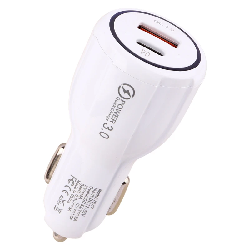 شارژر فندکی فست شارژ V-Smart VS-17 3A QC3.0 PD 30W + کابل تایپ سی