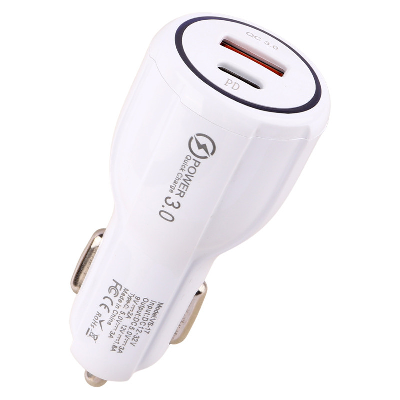 شارژر فندکی فست شارژ V-Smart VS-17 3A QC3.0 PD 30W + کابل تایپ سی