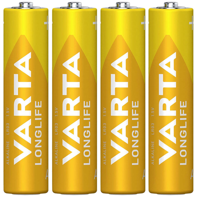 باتری چهارتایی نیم قلمی Varta Long Life Alkaline R03 1.5V AAA
