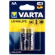 باتری دوتایی قلمی Varta Long Life Alkaline LR6 1.5V AA