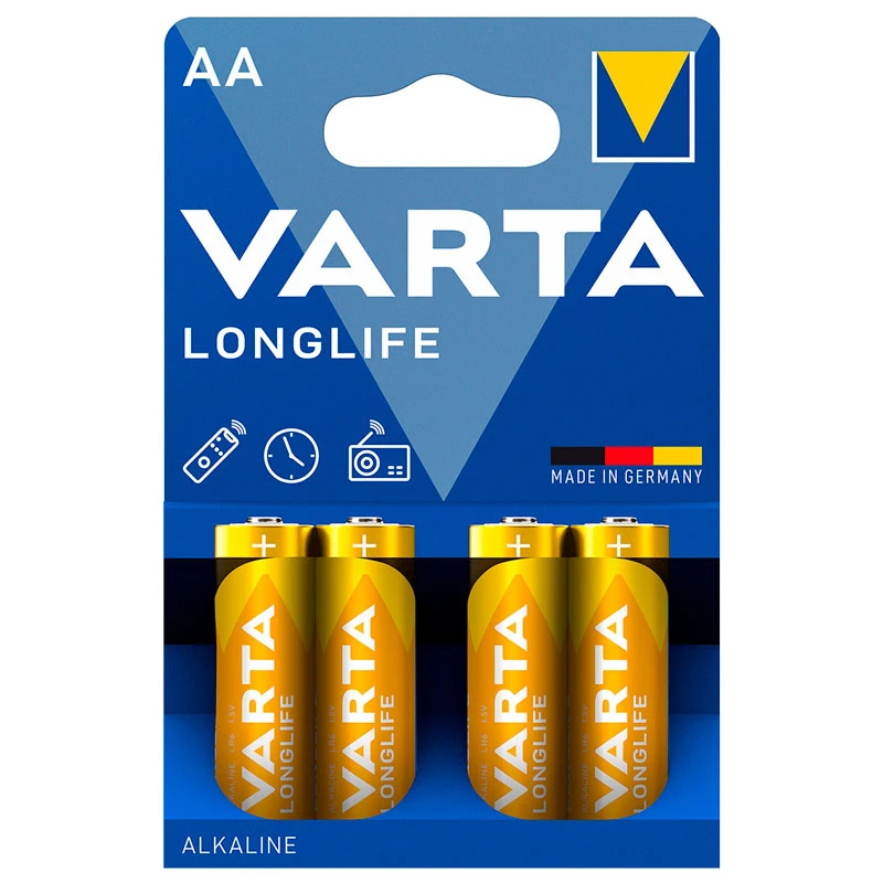 باتری چهارتایی قلمی Varta Long Life Alkaline LR6/MN1500 1.5V AA