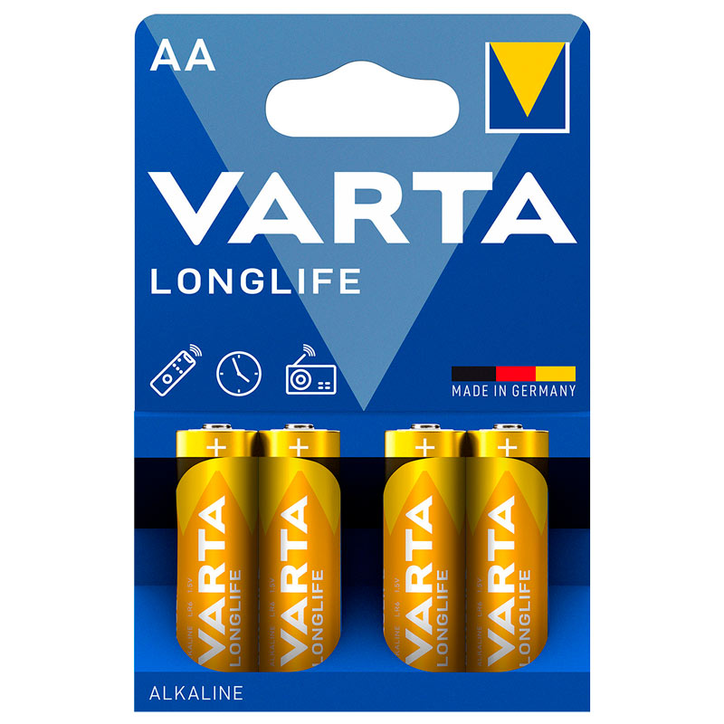 باتری چهارتایی قلمی Varta Long Life Alkaline LR6/MN1500 1.5V AA