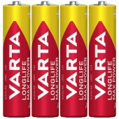 باتری چهارتایی نیم قلمی Varta Long Life Max Power Alkaline LR03/MN2400 1.5V AAA
