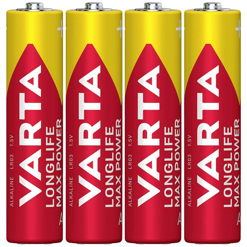 باتری چهارتایی نیم قلمی Varta Long Life Max Power Alkaline LR03/MN2400 1.5V AAA