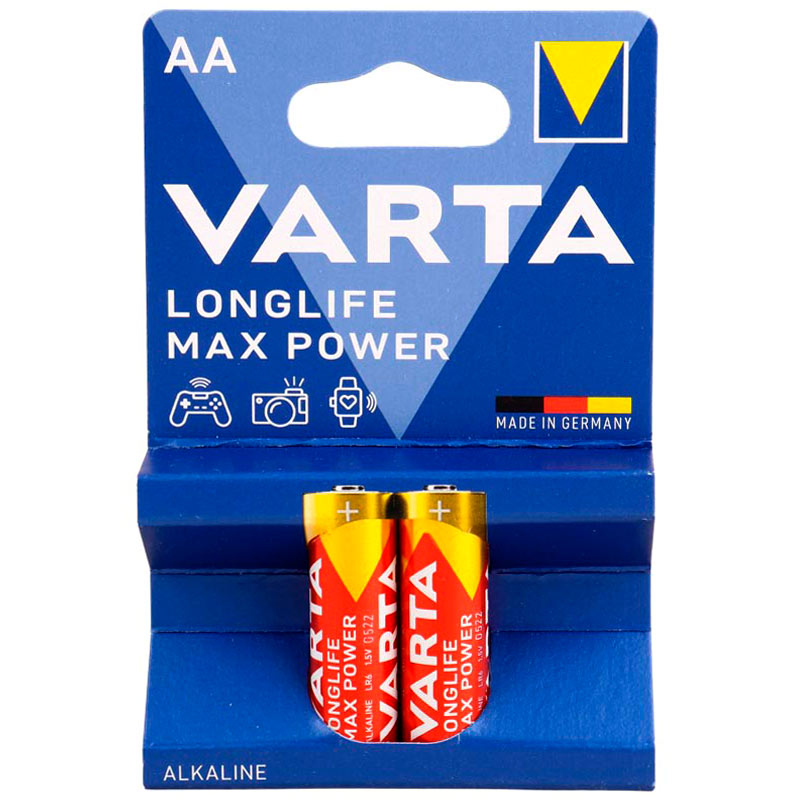 باتری دوتایی قلمی Varta Long Life Max Power Alkaline LR6/MN1500 1.5V AA