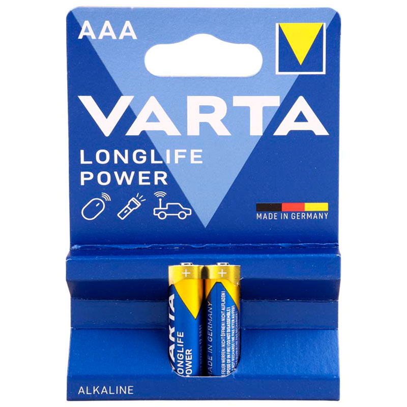 باتری دوتایی نیم قلمی Varta Long Life Power Alkaline LR03/MN2400 1.5V AAA