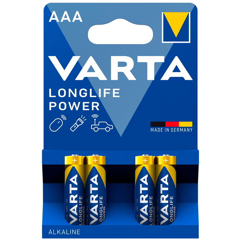 باتری چهارتایی نیم قلمی Varta Long Life Power Alkaline LR03/MN2400 1.5V AAA