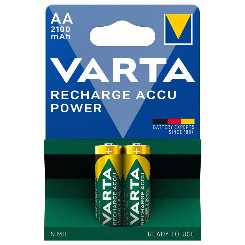 باتری دوتایی قلمی شارژی Varta Recharge Accu Power NiMH AA 2100mAh
