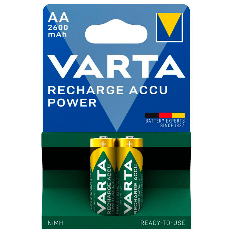 باتری دوتایی قلمی شارژی Varta Recharge Accu Power NiMH AA 2600mAh