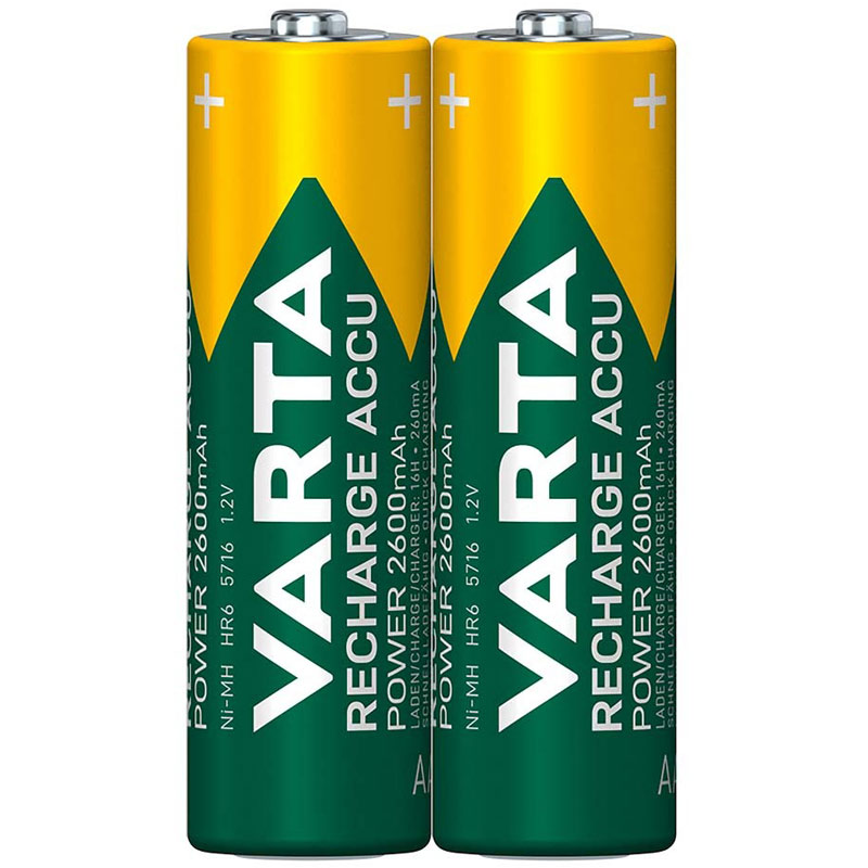 باتری دوتایی قلمی شارژی Varta Recharge Accu Power NiMH AA 2600mAh