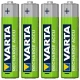 باتری چهارتایی نیم قلمی شارژی Varta Recharge Accu Power NiMH AAA 550mAh