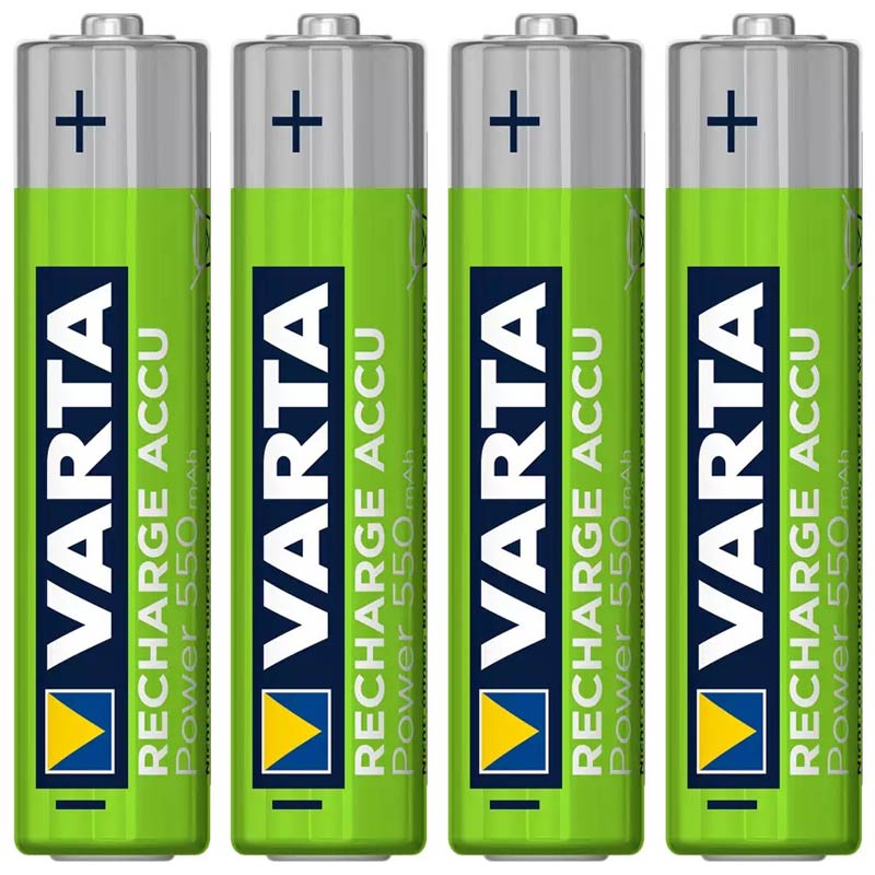 باتری چهارتایی نیم قلمی شارژی Varta Recharge Accu Power NiMH AAA 550mAh