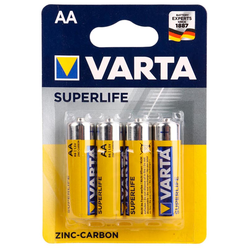 باتری چهارتایی قلمی Varta Super Life Zinc-Carbon R6 1.5V AA
