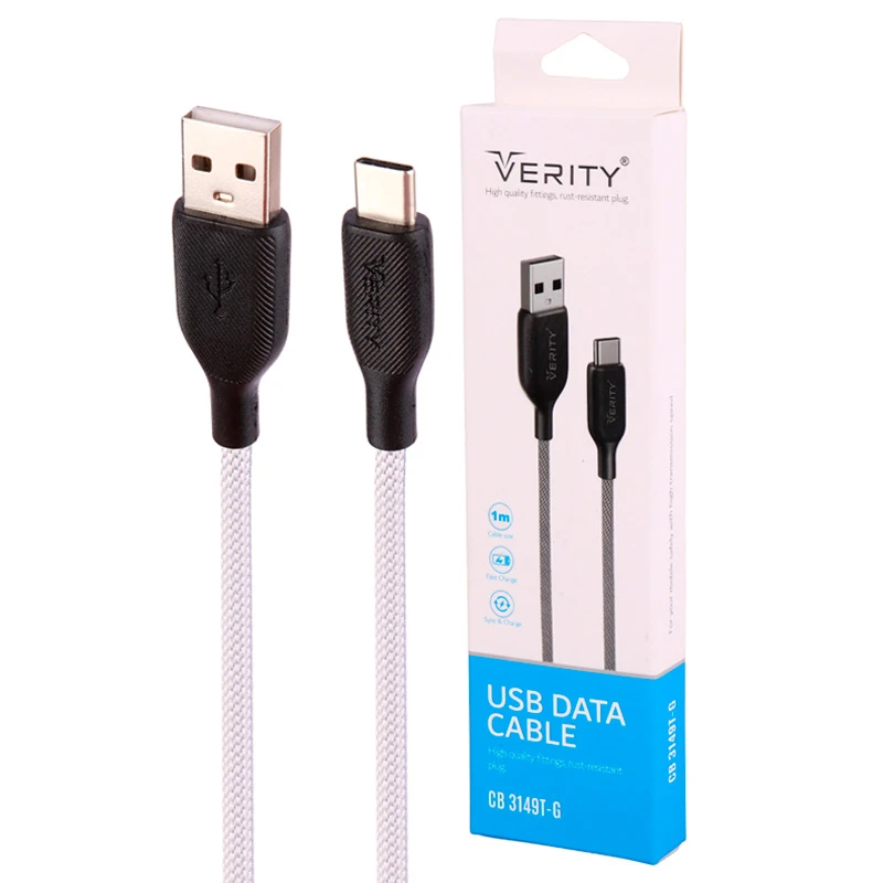 کابل تایپ سی فست شارژ وریتی CB 3149T طول 1 متر