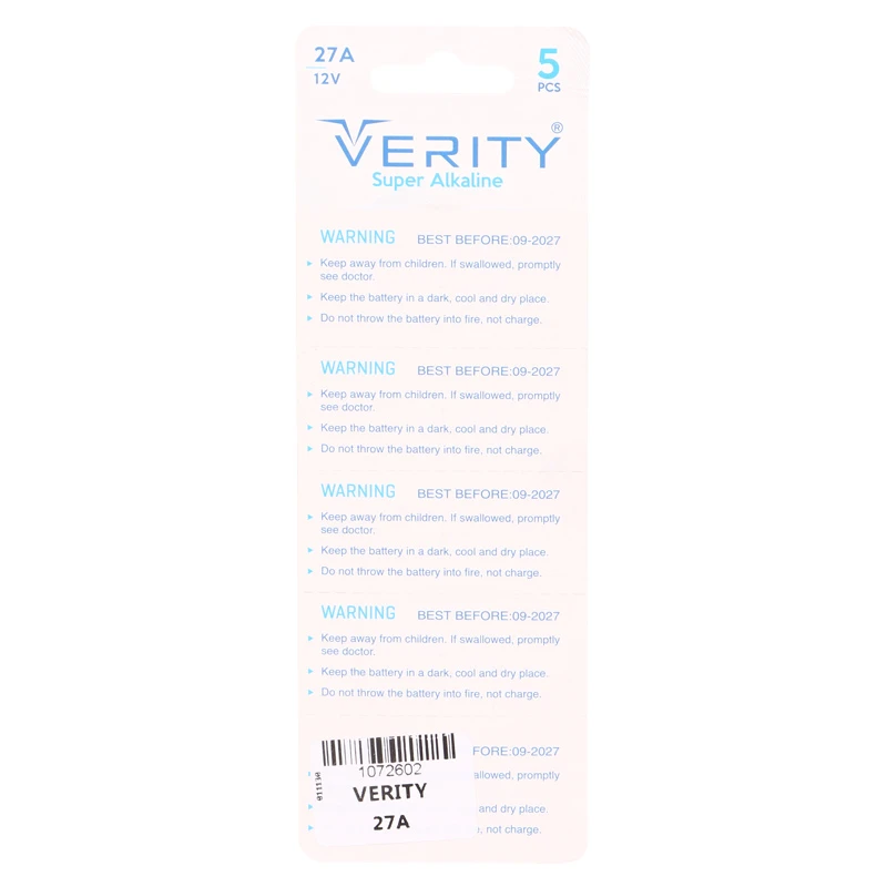 باتری ریموت کنترل Verity Super Alkaline 12V 27A کد 1