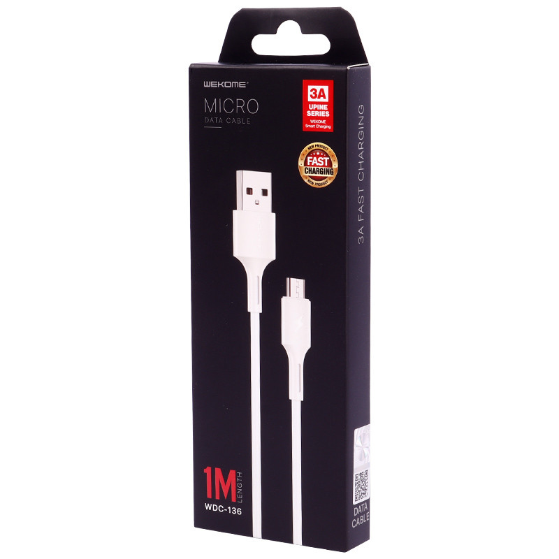 کابل میکرو یو اس بی فست شارژ Wekome Upine WDC-136 3A 1m