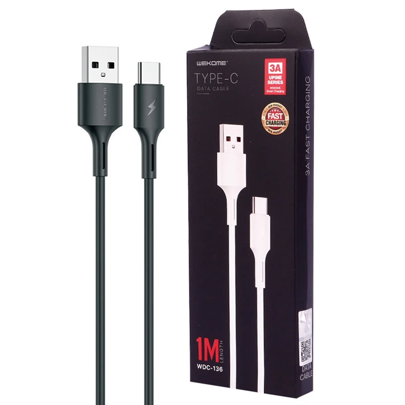 کابل تایپ سی فست شارژ 3 آمپر Wekome Upine WDC-136 طول 1 متر