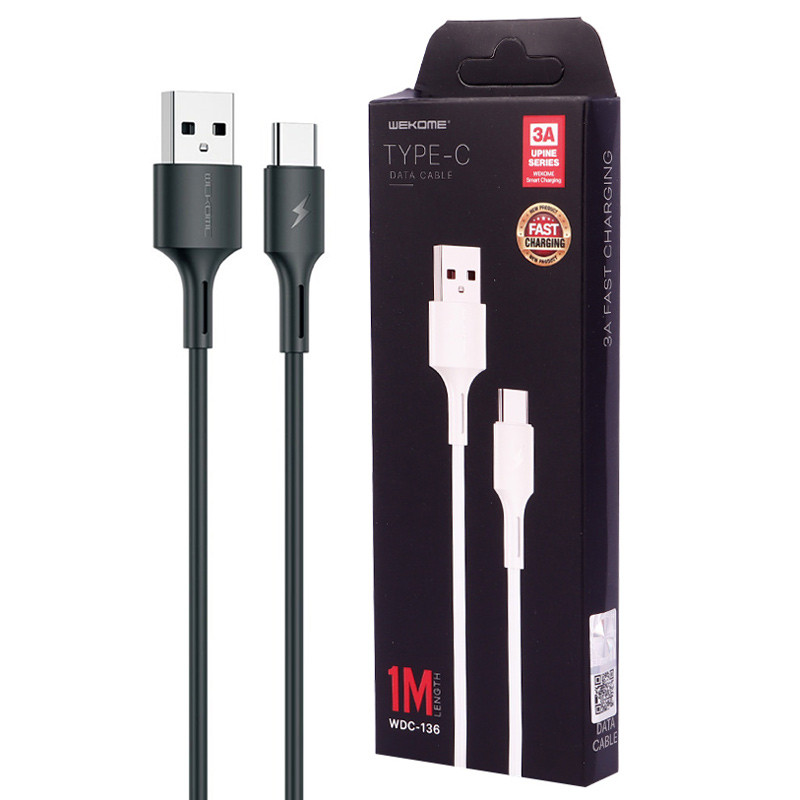 کابل تایپ سی فست شارژ Wekome Upine WDC-136 3A 1m