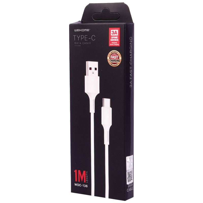 کابل تایپ سی فست شارژ Wekome Upine WDC-136 3A 1m