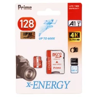 رم میکرو 128 گیگ ایکس انرژی X-Energy Prime 600X A1 U3 C10 80MB/s + خشاب