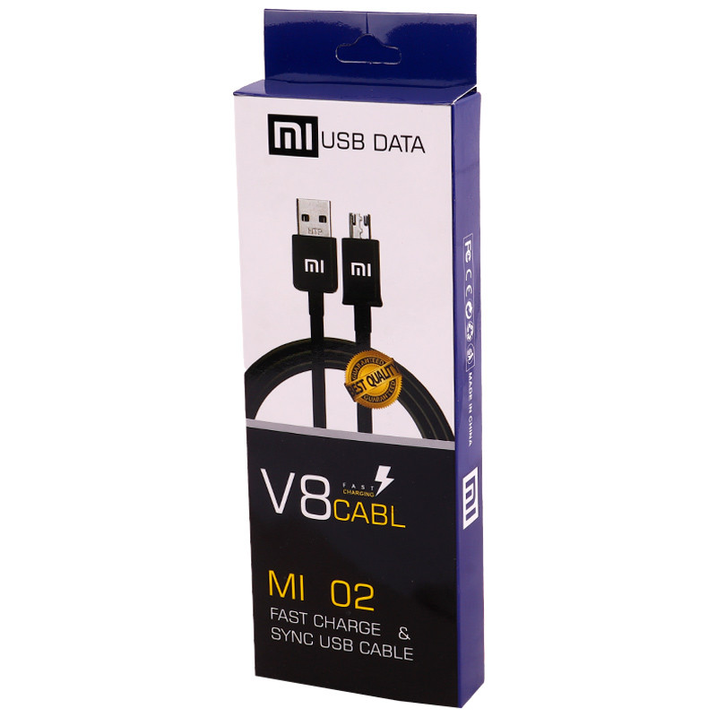 کابل میکرو یو اس بی فست شارژ Xiaomi V8 Mi02 1m