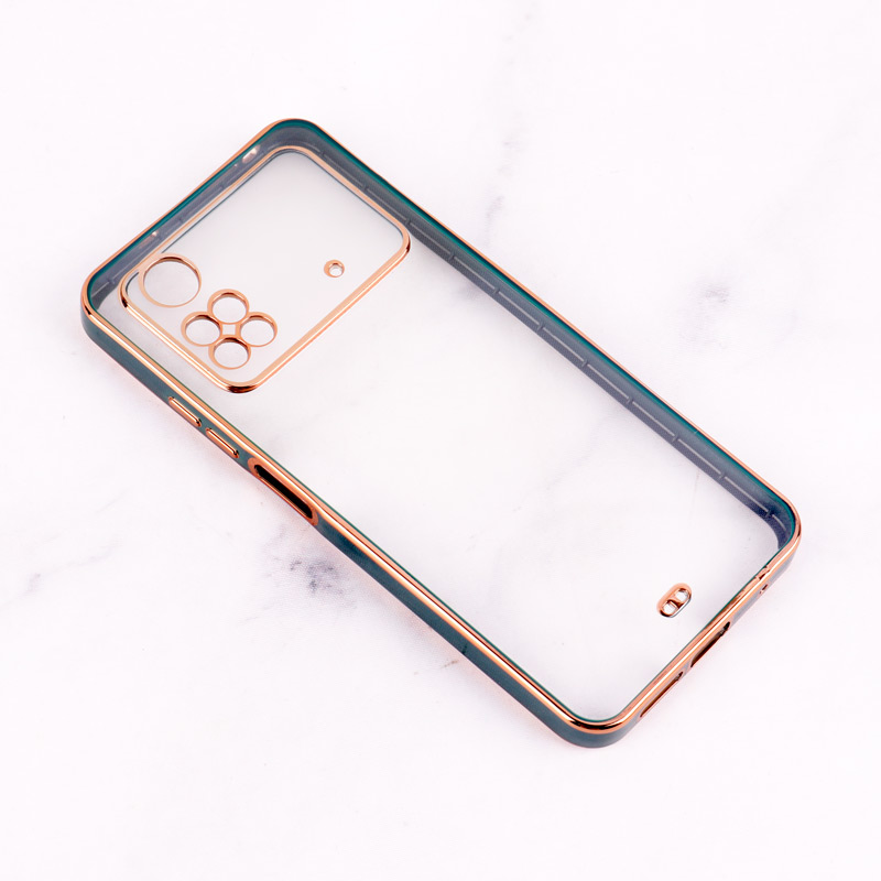 قاب Chrome دور طلایی محافظ لنزدار Xiaomi Poco M4 Pro
