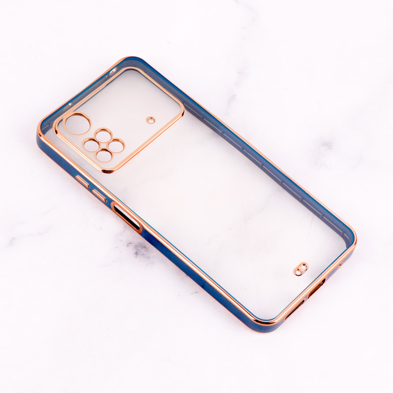 قاب Chrome دور طلایی محافظ لنزدار Xiaomi Poco M4 Pro