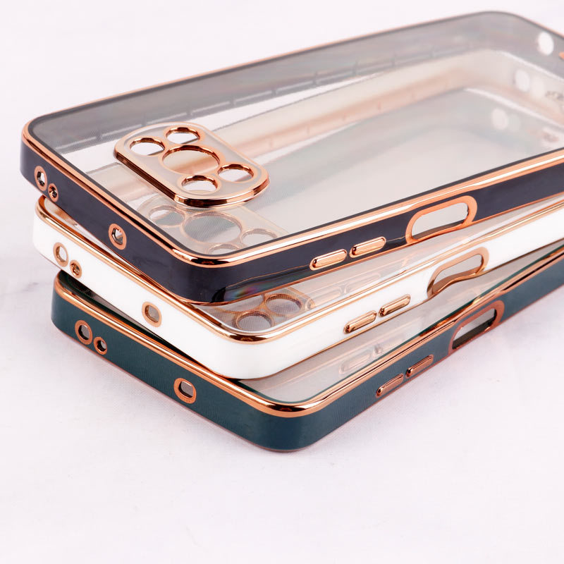قاب Chrome دور طلایی محافظ لنزدار Xiaomi Poco X3