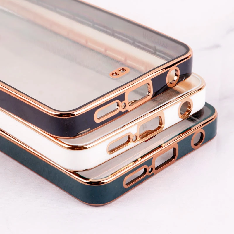 قاب Chrome دور طلایی محافظ لنزدار Xiaomi Poco X3