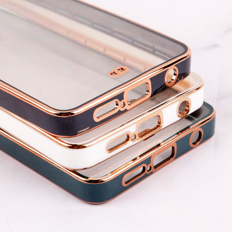 قاب Chrome دور طلایی محافظ لنزدار Xiaomi Poco X3