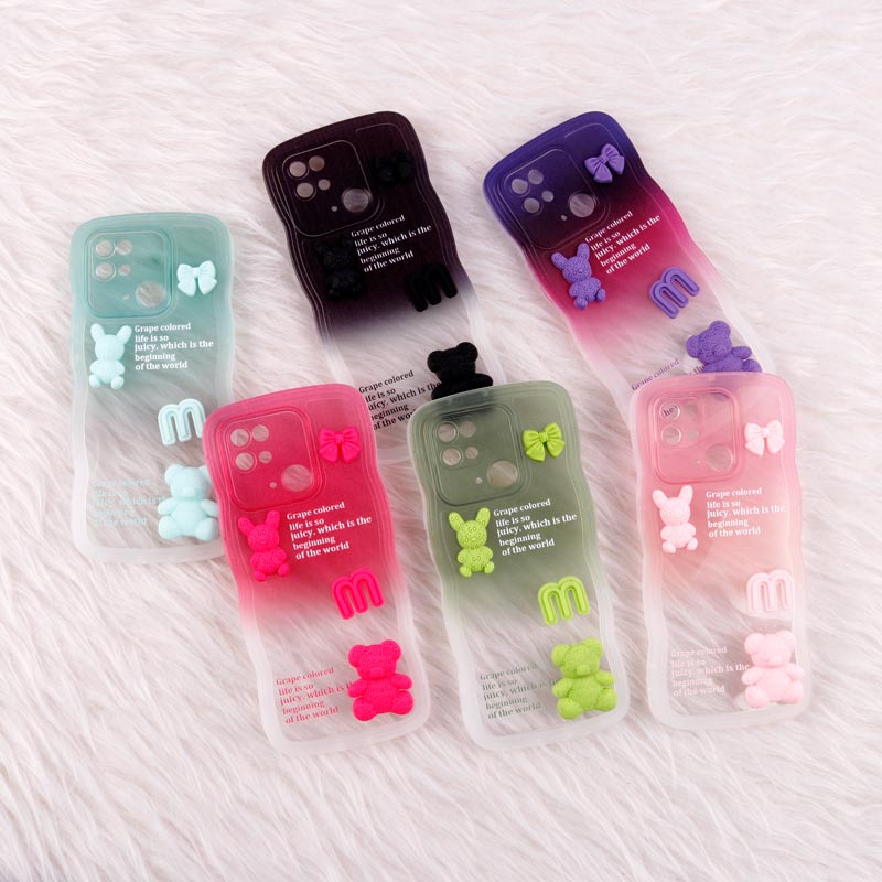 قاب شیائومی Redmi 10C عروسکی برجسته دو رنگ محافظ لنزدار