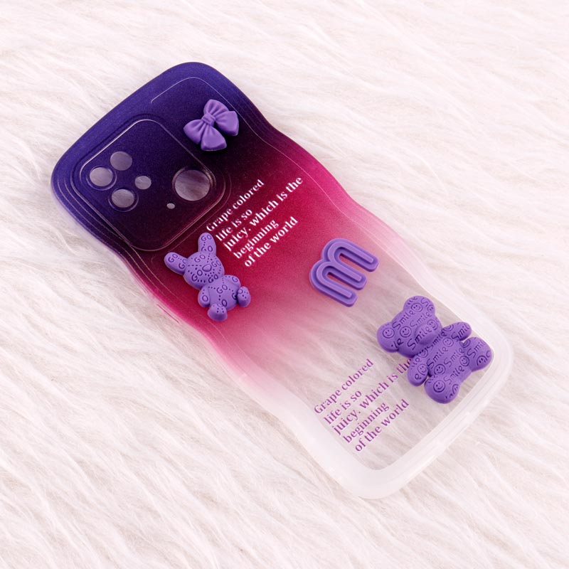 قاب شیائومی Redmi 10C عروسکی برجسته دو رنگ محافظ لنزدار